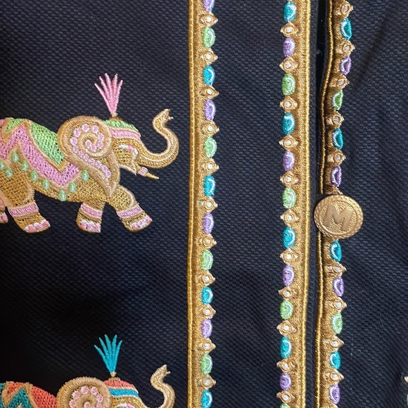 NWT Bob Mackie Wearable Art M Japanese Inspired Embroidered Elephant Jacket - Picture 5 of 7